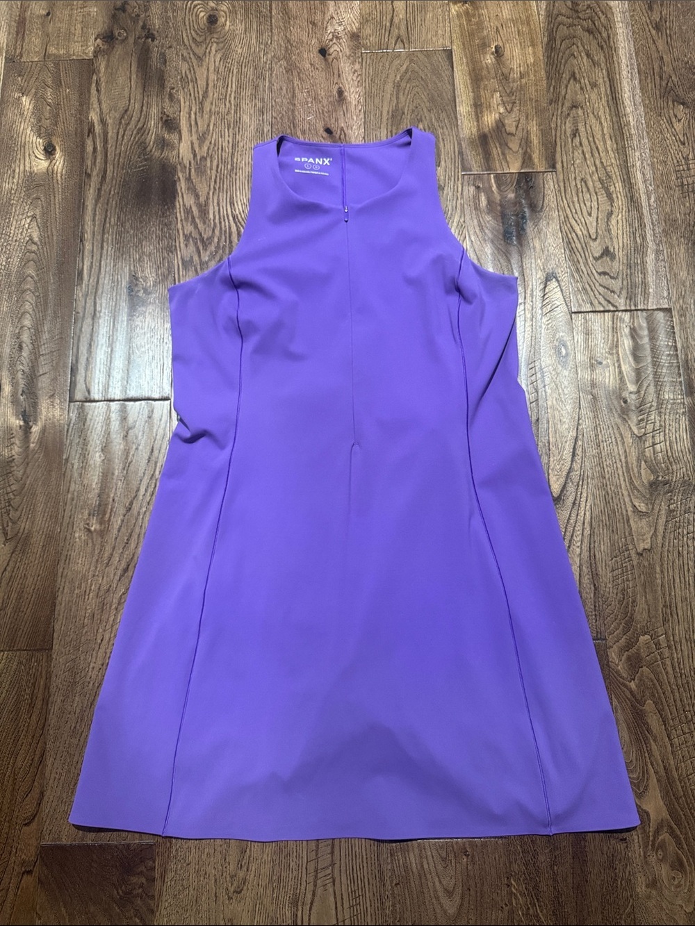SPANX Get Moving Purple Zip Sleeveless A-Line Dress Sz L